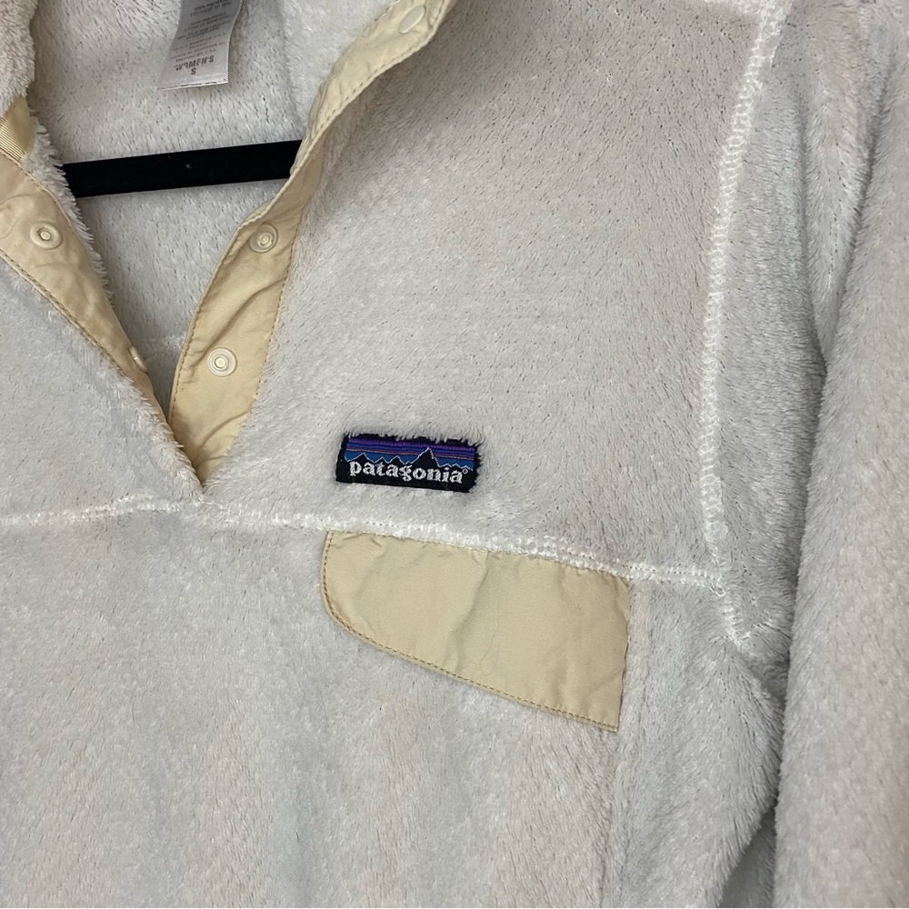 Patagonia Raw Linen Off White X-Dye Retool Snap T Fleece Jacket Pullover Top S - Picture 2 of 6